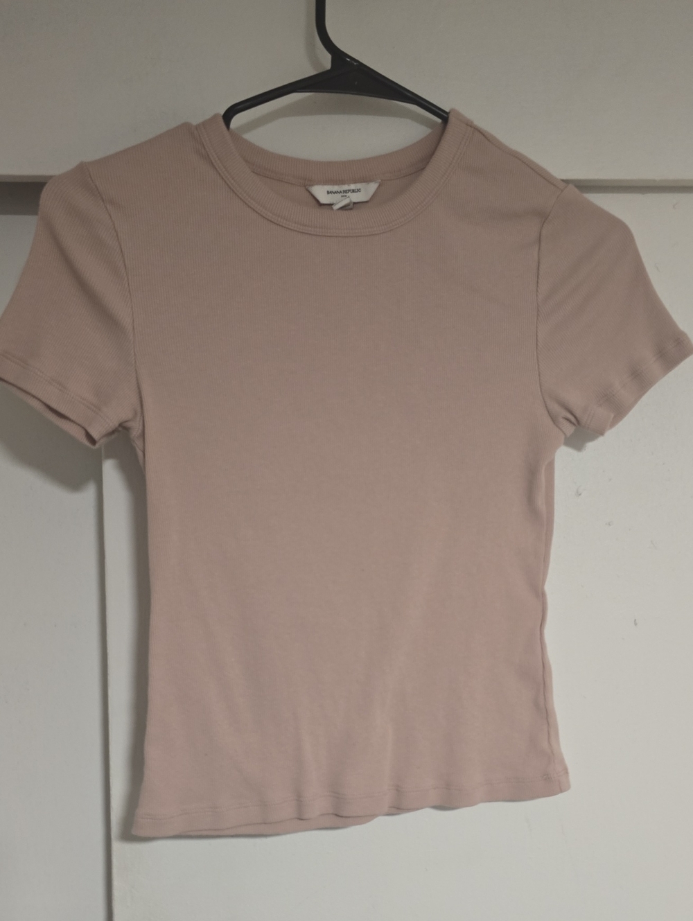 Banana Republic Light Mauve Pink Soft Ribbed Basic Tee